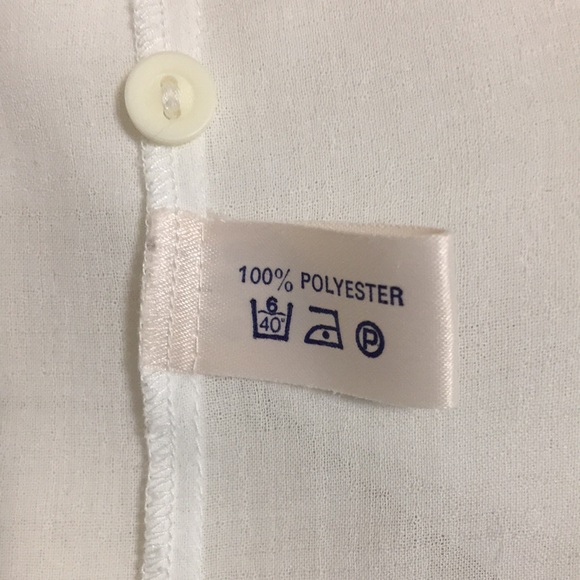 #002 Sheer White Double Breasted Blouse Size 12 Made in UK One Only Ignore Other - Picture 9 of 10